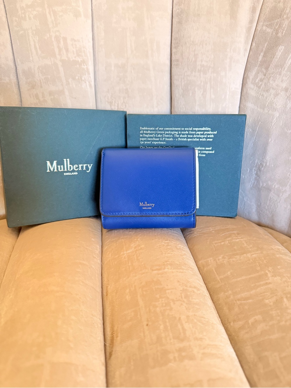 Mulberry Pigment Blue French Leather Wallet